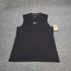 Nike Shirt Mens Large Black White Tank Top Pro Sleeveless Slim Fit Gym New 61