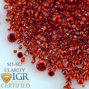CERTIFIED Round Fancy Red Color SI 100% Loose Natural Diamond Wholesale Lot