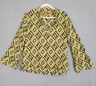 Tory Burch Women's Yellow Brown Diamond Long Sleeve Cotton Stephanie Tunic 12
