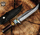 Damascus hunting knife Handmade overall 13 