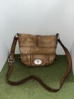 Fossil MADDOX Long Live Vintage 1954 Leather Brown  Satchel Crossbody Bag