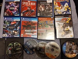 13 PlayStation Games Mix Of  PS2, PS3, And PS4 Games Spiderman PS4 A Avp Ps3