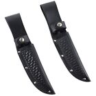 Black Basketweave Leather Straight Fixed Blade Knife Sheath 5
