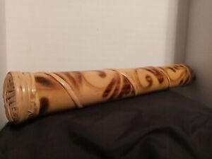 Natural Musical Instrument Handmade Brown Bamboo Rain Stick Wall Hanging 16”