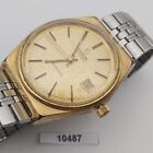PROJECT TO FIX OMEGA SEAMASTER cal. 1012 DATE GOLD PLATE MENS AUTO WATCH 10487