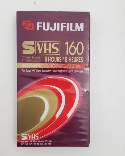 Fujifilm SVHS ST-160 8 Hours Premium S- VHS Tape New Blank 074101690019 Fuji