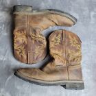 Men's Brown Size 12D Justin Original Steel Toe Cowboy Work Boots Style WK4682