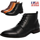 Men's Dress Oxford Boots Lace up Busines Leather Chukka Ankle Shoes