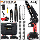Mini Chainsaw Cordless 4 '' + 6Inch Electric Chain Saw 800W With 2 Battery Power