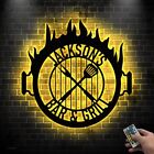 Personalized Barbeque  Wall Art LED Lights,Smokehouse Metal Sign BBQ Grill Sign