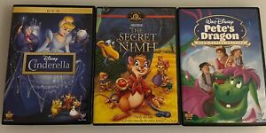 Animated Kids Movie DVD Lot - Cinderella, The Secret Of Nimh, Pete’s Dragon