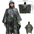 US Military Woodland Ripstop Wet Weather Raincoat Poncho Camping Hiking Camo