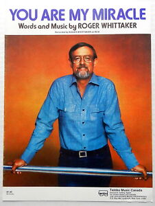 ROGER WHITTAKER Sheet Music YOU ARE MY MIRACLE w/ GUITAR   #630