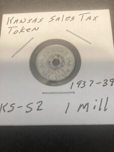 Kansas Sales Tax Token 1 Mill 1937-1939. Catalogue # KS-S2