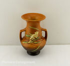 Roseville Pottery 122-8 Freesia Vase Amber Orange Tangerine Brown 8.5