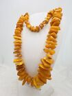 Genuine Amber Necklace Egg Yolk Butterscotch Honey Chunky Nugget Graduated 83g