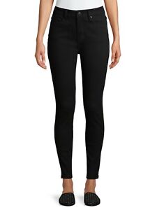 Time and Tru TT3016892 Women's Core Fitted High Rise Skinny Black Jeans