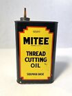 Vintage Mitee Thread Cutting Oil Can 1qrt Empty Great Color! Advertising