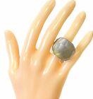 Vintage ALEXIS BITTAR Carved Lucite Dome Ring Size 6.5 Black