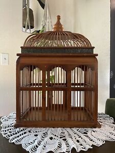 Vintage Wooden bird cage boho home decor antique bird house gift idea