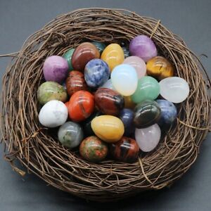 20PCS Lots Mix Natural Stone Gemstone Crystal Sphere Healing Massager Egg