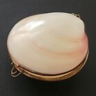 GOLD Filled Antique Art Deco Compact Hinged Clam Sea Shell UNIQUE! J102