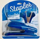 Office Depot Stapler Set With Staple Remover & 1000 Staples Blue