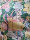Easter Bunny Rabbit Eggs Flowers Tulips Tablecloth Cotton Blend 60x82