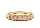 14k Pink Sapphire Yellow Gold Natural Sapphire Ring Stacking Dainty Ring