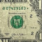 New ListingDuplicate B Star Note One Dollar Bill B07429183* FW Error Note New York