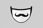 White and Black Mustache, Washable, Reusable, Childrens Face Mask