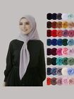 Muslim Square Chiffon Hijab Scarf for Women Premium Headscarf Solid Color 110CM
