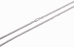 14K Solid White Gold Cuban Link Chain Necklace 2mm-4mm Men's Women Sz 16