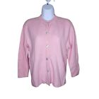 Vintage 50s Dalton Cashmere Cardigan Sweater Pearl Buttons Womens Size L Pink
