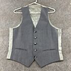 VINTAGE Givenchy Vest Mens 40 Grey Pinstripe Wool Suit Waistcoat Formal Wear 60s