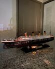 Large 30” Handcrafted  TITANIC Model With Lights And Display Stand