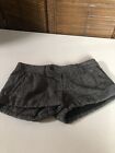 Vintage American Eagle Trouser Shorts Sz 2 Y2k 90s Gray Grunge Gothic Metallic S