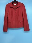 AKRIS Punto Wool Women's Berry Full Zip Lined Jacket Size: 10