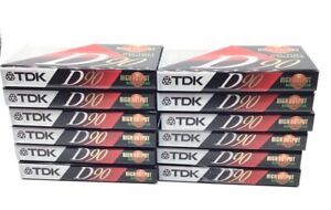12 Pack New Audio Cassette Tapes TDK D90 High Output IEC I/Type I Sealed