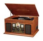 VICTROLA Quincy 6-in-1 Music Center VTA-200B GH Bluetooth Record Player mahogany