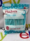 PLACKERS Twin-Line Dental Floss Flossers Cool Mint 150 Count Pack Resealable Bag