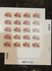 US FOREVER Flowers Garden Corsage 1 Sheet of 20 stamps For Wedding and Holidays