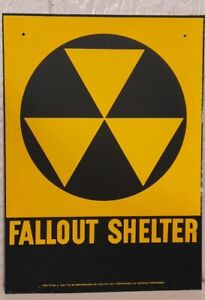 Vtg Original 1960s Fallout Shelter Sign NOS, New old Stock, Minor Imperfections
