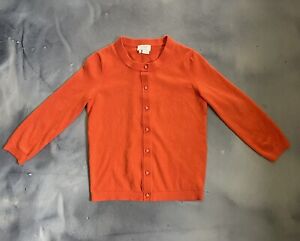 KATE SPADE Cotton Cashmere Orange CARDIGAN W/ Orange Buttons 3/4 Sleeve Sz XS