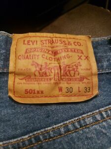 Men's Vintage Levi's 501 XX Jeans Made in USA 30x33 Button Fly Straight leg
