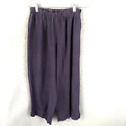 Bryn Walker Pants Women Medium Purple 100% Linen Lagenlook Wide Leg Beachy Boho