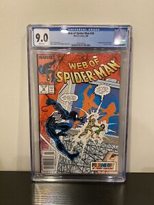 Web of Spider-Man 36 Newsstand KEY 1st Tombstone MARVEL 1988 CGC 9.0 WHITE PAGES