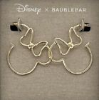 Disney x Baublebar Gold Minnie Mouse Outline with Bow Hoop Earrings NWT!
