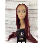 Judy #99J Plum Extra Long Stright Lace Front Part Wig New Heat Safe Synthetic