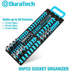 DURATECH 80PC Socket Holder Organizer 1/4